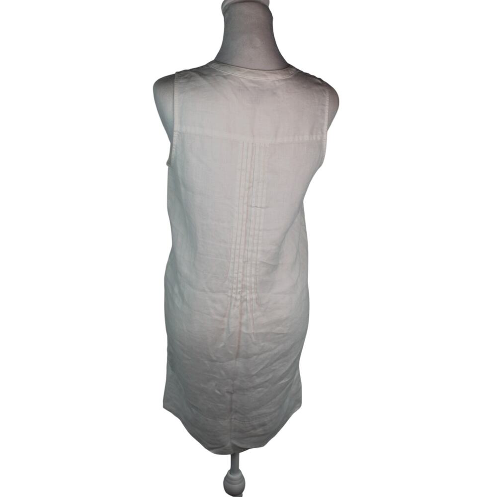 Quince 100% Linen Pintuck Button Front Dress Knee Length Pockets Small - Picture 3 of 8